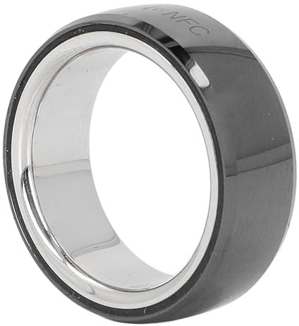 Smart Ring für Frauen, NFC-Simulationsring, Page-Tunner-Ring, Scroll-Ring mit Wasserdichtem IP68-Ring, 5 Tage Akkulaufzeit, (Black)