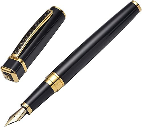 CHFYIJYHM Fountain pen Hero 979 Black Metal Fountain Pen Iridium Fine Nib, luxury Square Cap Writing Pen pen
