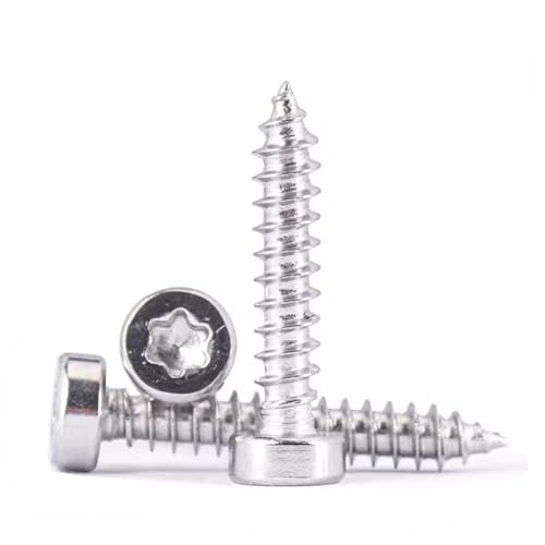 FandWay Viti Autofilettanti a Testa Cilindrica Torx,Viti Per Legno M5x12/16/20/30/40mm,Viti Testa Tonda a Torx Completa Filettatura Acciaio Inox 304 Per DIY,Riparazioni Domestiche(15 per dimensione)