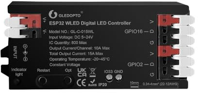GLEDOPTO ESP32 WLED LED Controller Dynamic RGB IC IO33 DIY App Easy Wiring WS2811 WS2812 SK6812 TM1814 WS2813 WS2815 Strip Light (ESP32 wled Controller)