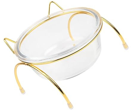 BELLIFFY Glass Pet Feeding Bowl Stand Raised Cat Bowl for Easy Access Dog Food Storage Neck Guard Tilt Angle