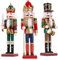 Tpudn 3pc Natale Schiaccianoci Soldato 30cm Legno Schiaccianoci Decorazioni Natalizie per Camino, Natale Figure Schiaccianoci Decorazioni Natalizie Interne -Re, Drummer, Spadaccino