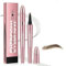 Magic Eyebrow Pencil – 3D Waterproof Microblading Eyebrow Pen with 4 Micro-Fork Tips, Long-Lasting and Fine Eyebrow Pencil for Natural Makeup, Dark Brown