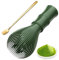 Fouet à matcha, Matcha Fouet Semi-fait Main pour Faire et Mélanger le Matcha Résine doré avec Cuillère à Long Manche