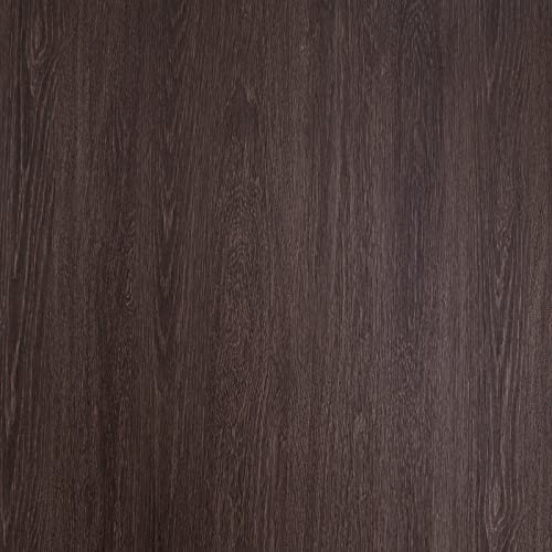 TOTIO 31.5x315inch Wood Grain Wallpaper Peel and Stick Dark Brown Walnut Texture Vinyl Wrap Air Guide Slot Design Matte Thickened Self-Adhesive Waterproof Furniture Stickers Dark Wood Contact Paper