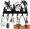 MAYJOYDIY Porte Clés en Métal Double Dragon Porte Manteau Mural Forêt de Montagne 40×25cm Décoration Murale Art Porte Clés Organiseur avec 6 crochets pour Manteaux Chapeaux Serviettes Sacs à Suspendre