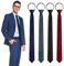 UILYNIU 4 Stück Herren Krawatten, Verstellbare Krawatten, Krawatte Schlips Schwarz Grau Dunkelblau Rot Schmal Krawatte mit Gummizug Reißverschluss, Kinderkrawatte Jungen Vorgebundene Krawatten (4PCS)