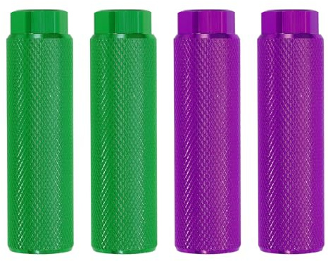 PATIKIL Fahrrad Pegs passen auf 3/8-Zoll-Achsen, 4 Stück Aluminiumlegierung Anti-Rutsch-Fußfahrrad-Pegs für BMX Mountain Dirt Bike Cycling Rear Stunt Pegs, Grün/Lila