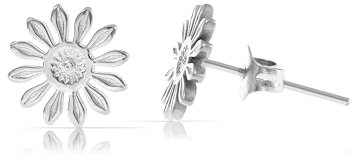 Made by Nami Blumen Edelstahl Ohrstecker Set aus Chirurgischem Edelstahl in Silber oder Gold Geschenke für Frauen Wasserfester Schmuck (Silber)