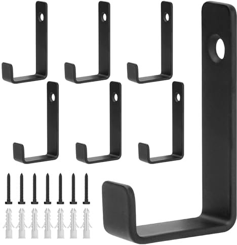 7 Pz Ganci Appendiabiti da Muro, Gancio Appendiabiti da Parete in Metallo, Ganci Muro Singolo Neri per Abiti Cappelli Borse Chiavi in Camera da Letto Bagno Cucina Soggiorno Corridoio (Foro Singolo)