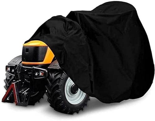 Abdeckplane Rasentraktor, Abdeckung Für Rasenmäher, 420D Oxford-Gewebe, UV-/wasser-/staubbeständig, Universelle Gartentraktorabdeckung Mit Schwarzer Schutztasche(Black,XXL)