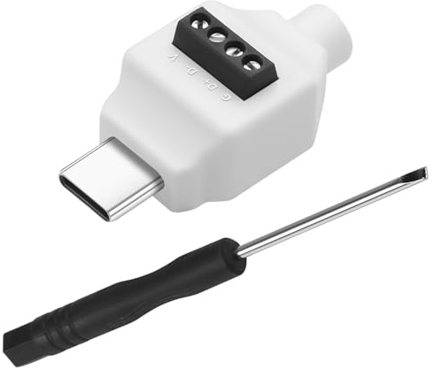 QIANRENON USB C 4Pin Quick Charging Solderless Connector PD 60W USB Type C Male to 4Pin Terminal Data Adapter USB C Crimp No Solder Plug 480Mbps 20V3A, for DIY Repair USB A-C Charge Cable