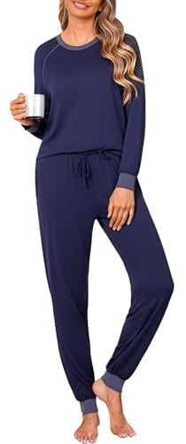 Jahetuul Pyjama Femme en Coton 2 Pièces avec Pantalon Imprimé | Coton doux, imprimé pour la nuit, la détente et les moments à la maison.