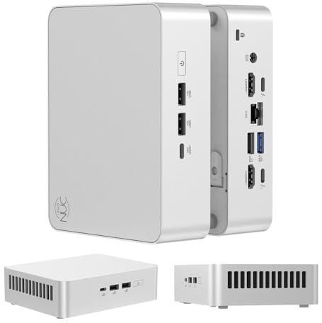 Cutesliving NUC 15 Pro+ Ultra 5 225H Mini PC, DDR5 6400MHz, Quad 4K Output, Thunderbolt 4, 14-Core 4.9GHz, 0.7L Design compatto, Office/Creativo/Gaming (96G RAM+1T SSD)