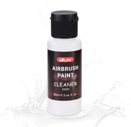 Colorful Airbrush Cleaner, 60ml Paint Cleaning Solution for Models & DIY | Non-toxic odorless quick-drying formula, permanent finish, includes black primer, cleaner & thinner for ABS, plastic & metal