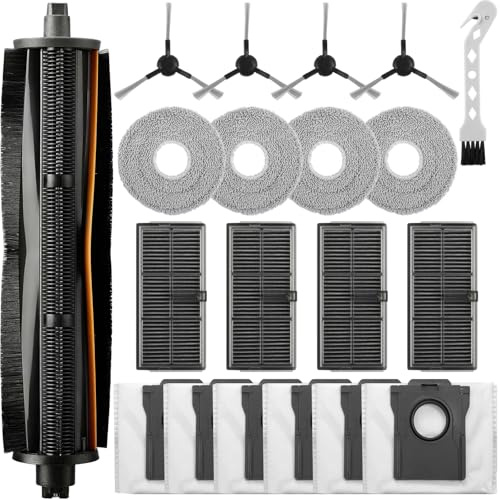 Lot de 20 Accessoires pour Dreame L10s Pro Ultra Heat/L10s Ultra Gen 2/X30 Ultra/Mova E30 Ultra, 1 TriCut Brosse Principale 6 Sacs à Poussière 4 Filtre 4 Serpillière 4 Brosse Latérale