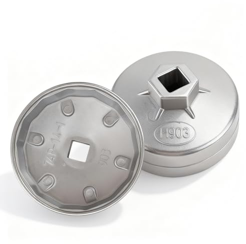RFYTDCF 2 Stück Ölfilterschlüssel 74mm, Ölfilter Schlüssel Mit 14 Rillen Aluminium Ölfilter Werkzeug Öil Filter Removal Tool Geeignet für die Meisten Arten von Ölfiltern