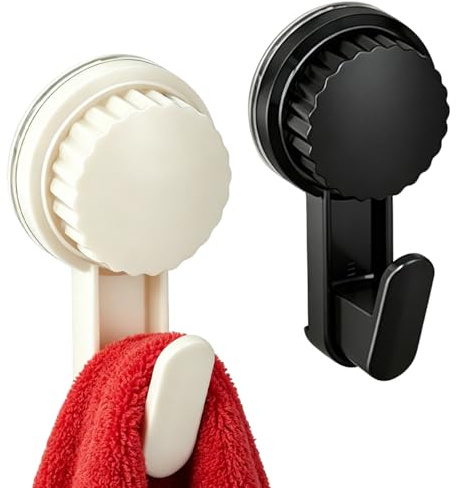 ATEWEITA Crochet Ventouse Sans Perçage Extra Fort 10kg | Crochet Serviette Salle de Bain, Ventouse avec Crochet Réutilisable, Douche Cuisine Camping Car Suction Cup Hoooks