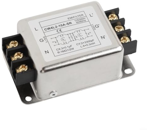 MIKMLYZE Filtro di alimentazione monofase a due stadi 3A 6A 10A 20A 250V anti-interferenza RFI soppressione per automazione industriale Dati elettrodomestici (10A)
