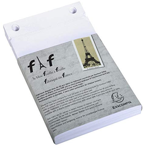 Exacompta 12213E 5er Pack Nachfülleinlagen für Schreibblock FAF blanko 5 x 170 Blatt , 18,5 x 11,5 cm, mikroperforiert, ideal für Ihre Notizen, Retro-Design mit zeitloser Eleganz