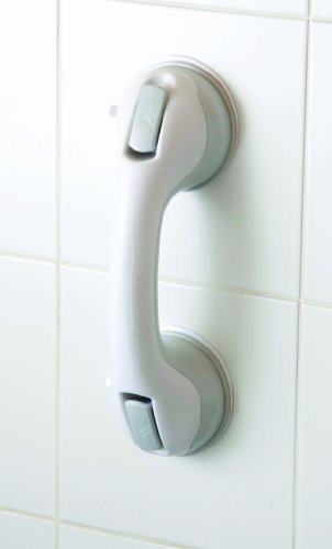 Drive Devilbiss 12 Inch Suction Cup Grab Bar with Release Levers, Grey