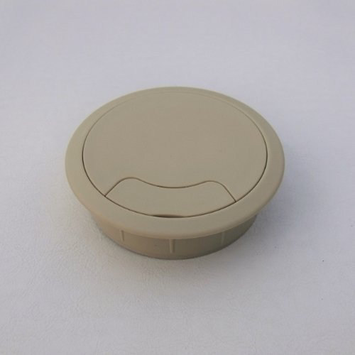 Home Fittings 1. 80mm Beige/Cream Computer Desk Grommet Cable Outlet Tidy Insert, 3 Part