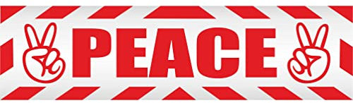 INDIGOS UG - Magnetschild Auto Peace mit Rahmen 45 x 12 cm - Magnetfolie LKW Truck Transporter Baustellenfahrzeug Firmenwagen - flexibel abnehmbar, wetterfest & wiederverwendbar