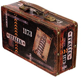 Birendy Truhe Kiste SJ 15369 Koffer, Kofferset, Leder bSchatzkiste Piratenkiste, Kleinmöbel, Deko, Hochwertig, Kolonialtruhe, Kolonialstil, Holzbox, Truhe mit Ornamenten