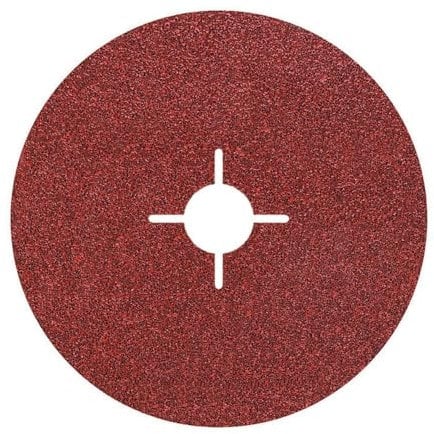 wolfcraft 5 Fiberschleifscheiben 125 mm für Winkelschleifer - Körnung 60-2468000 - Robuste Schleifscheiben zur Metallbearbeitung