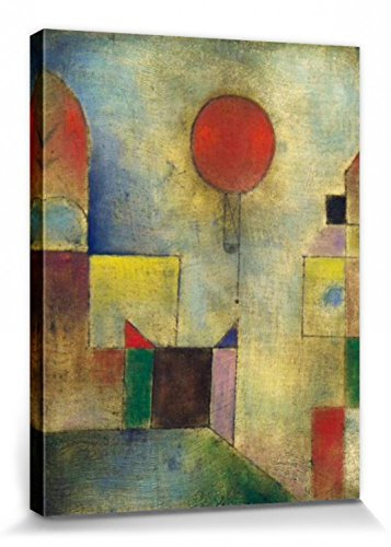 1art1 Paul Klee Poster Roter Ballon, 1922 Bilder Leinwand-Bild Auf Keilrahmen | XXL-Wandbild Poster Kunstdruck Als Leinwandbild 80x60 cm