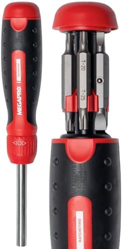 Megapro Marketing USA NC 211R2C36RD Ratcheting Screwdriver,Red