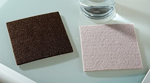 Lot de 4 dessous-de-verre carrés en feutre - Beige