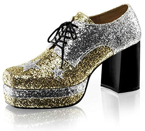 Funtasma Herren Plateauschuhe Glamrock-02 Silber/Gold 42,5