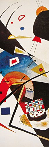 1art1 Wassily Kandinsky Poster Zwei Schwarze Flecken, 1923 Bilder Leinwand-Bild Auf Keilrahmen | XXL-Wandbild Poster Kunstdruck Als Leinwandbild 120x40 cm