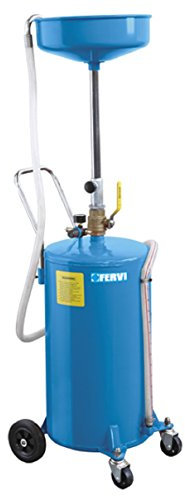Fervi 0595 - Unidad de recogida de aceite usado, con carro y depósito, para uso bajo puente