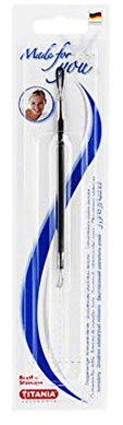 TITANIA Doppelinstrument/Komedonenquetscher, Rostfrei, Circa 13 cm, auf Blisterkarte, 1er Pack (1 x 26 g)