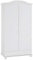 IDIMEX Armoire Bergen Dressing pour vêtements avec 2 Portes battantes penderie 1 Tringle et Rangement 1 étagère intérieure et 1 Grand tiroir, en pin Massif lasuré Blanc