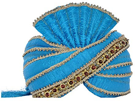 Egypt Bazar Indischer Maharaja-Turban- Paghdi Herren Fasching Bollywood Kopfbedeckung, Farbe: türkis