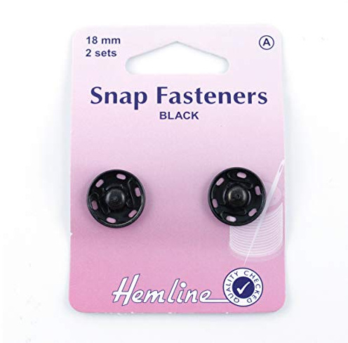Sew On Snap Fasteners 18mm Black