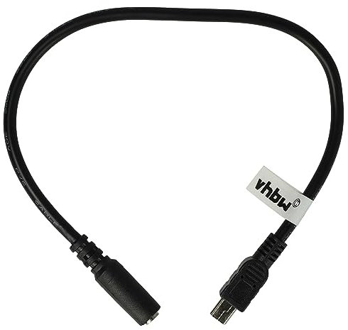 vhbw Cable Jack USB Mini Compatible con GoPro Hero 5 Black, 5, (2018), (4) Session, 4, 4 Black, 4 Silver cámara - Cable Adaptador, Negro