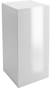 VIVANNO Podest Deko-Säule Stele Blumenständer Fiberglas Weiß Hochglanz 30x30x60