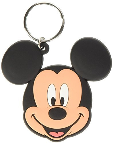 Disney- Mickey Mouse Porte cles Tete clés en Caoutchouc, Caricature, RK38322C, Multicolore, 4.5 x 6cm