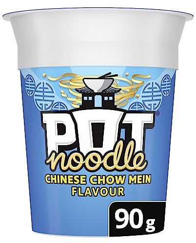 Pot Noodle Chinese Chow Mein Standard Pot Noodle instant vegan* snack quick to make noodles 90 g