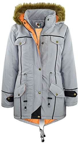 A2Z 4 Kids Girls Hooded Faux Fur Parka Winter Coat Jacket Warm | Water Resistant Padded Outerwear With Cosy Lining For Cold Weather