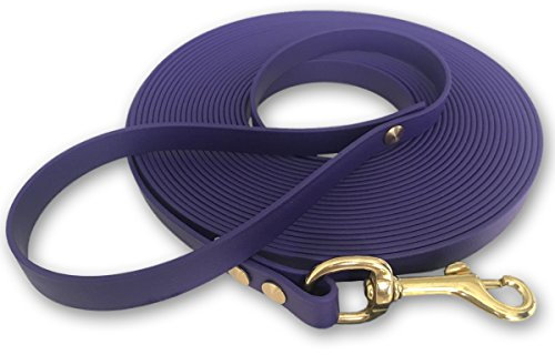 Schleppleine 9mm aus Beta BioThane® 5 Meter lang in Lila mit Handschlaufe und Messingkarabiner