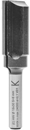 ENT 20048 Wendeplatten - Nutfräser HW, Schaft (S) 8 mm, Durchmesser (D) 18 mm, NL 30 mm, Z1, GL 74 mm