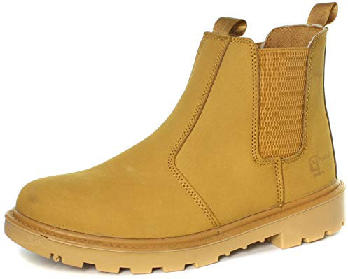 GRAFTERS Safety Chelsea Dealer Boots, Honey Nubuck, 7 UK