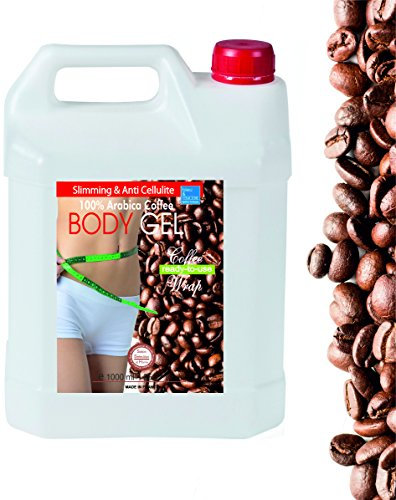 Gel Raffermissant et Anti Cellulite au Cafeine et Algues 1000 ml 1 L Intensif Traitement Puissant et Sculpteur du Corps (Jambes, Ventre, Fesses) pour une Peau 6x + Ferme et Tonique
