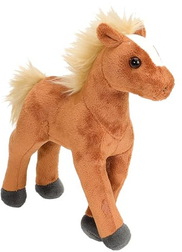 Wild Republic 12865 13595 Plüsch Pferd, Cuddlekins Kuscheltier, Plüschtier, 20 cm, Braunes Fohlen Stehend