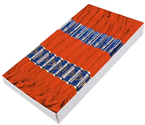 24 Docken Stickgarn je ca. 8m / Sticktwist 100% Baumwolle Stickerei verschiedene Farbwahl, Farbe :7242 ziegelrot